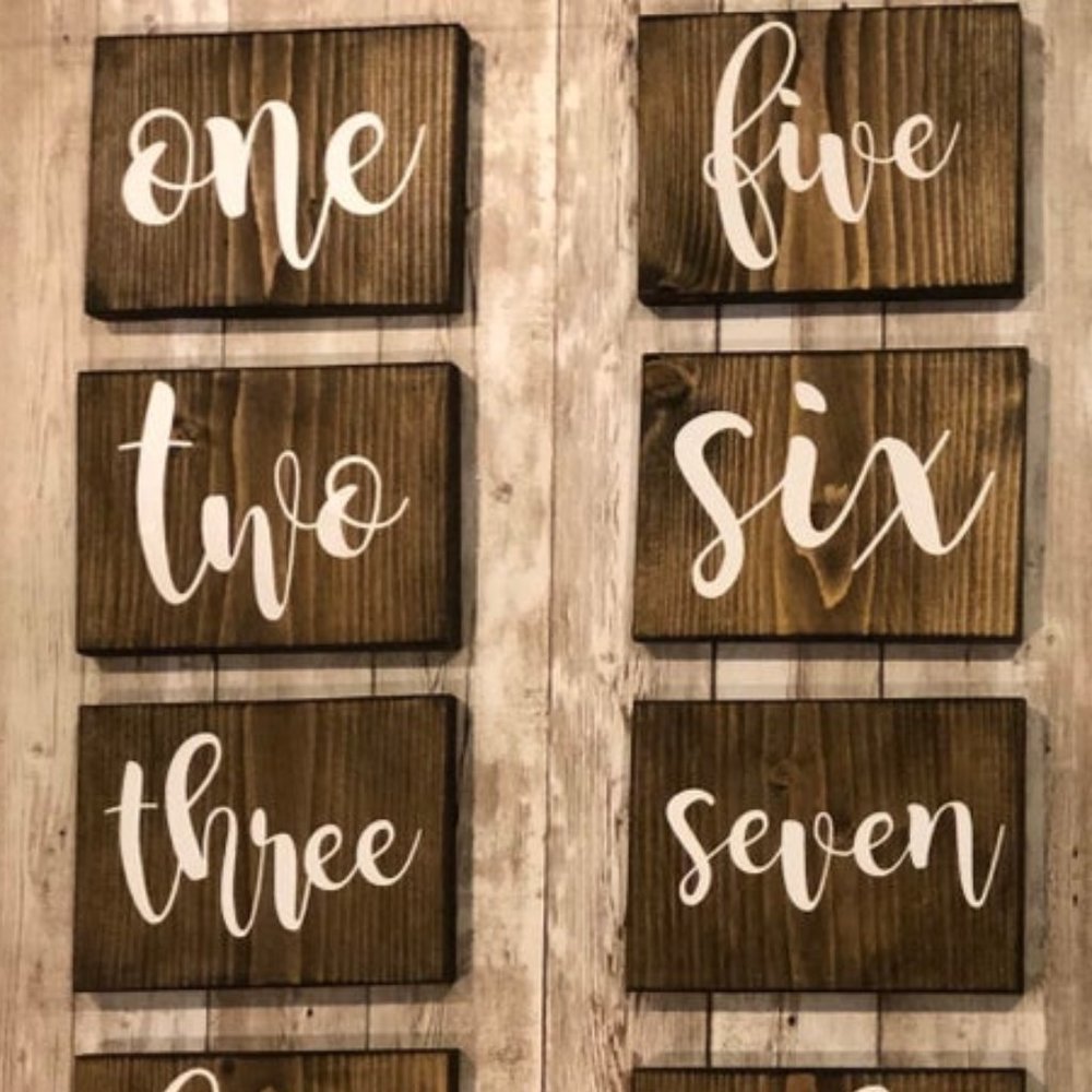 Wooden Table Numbers for Wedding (1-11)